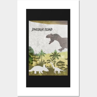 Dinosaur Island - Board Games Design - Movie Poster Style - Board Game Art Posters and Art